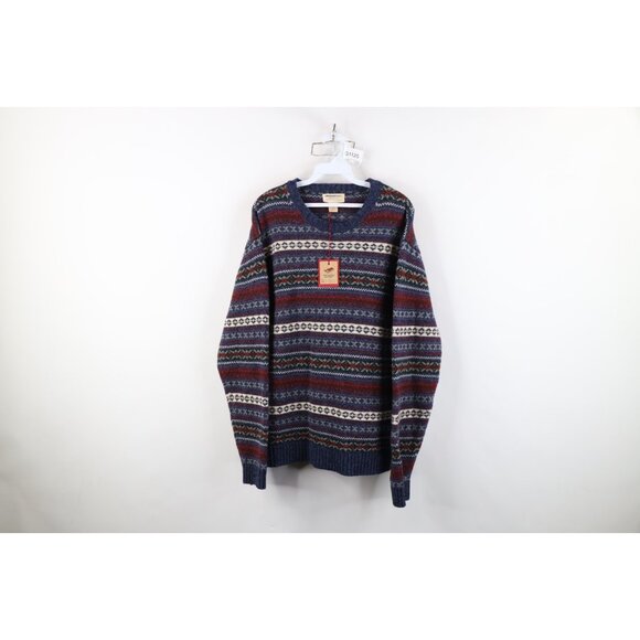 Deadstock Vtg 90s Y2K American Eagle Outfitters Womens XL Wool Fair Isle Sweater - Picture 1 of 9